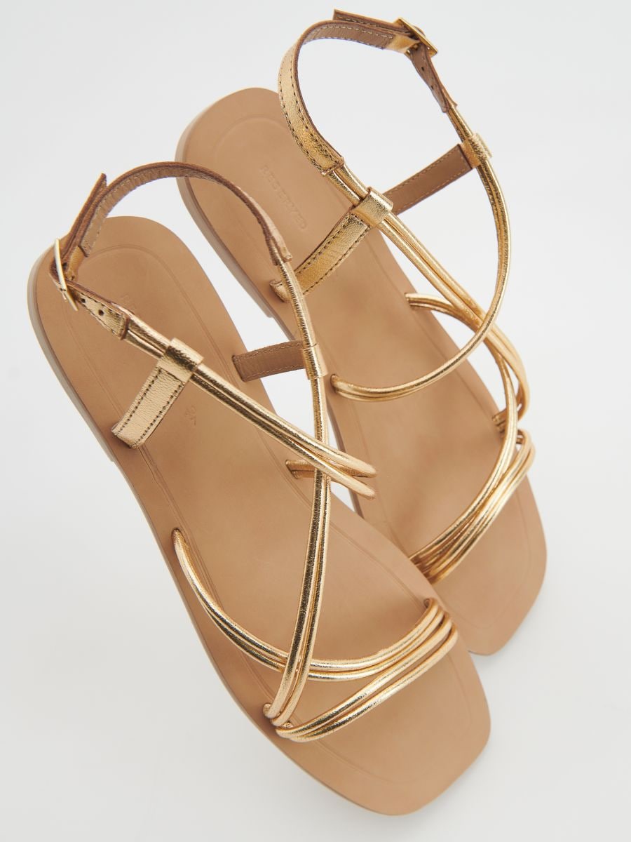 サンダル・ミュール Rose Gold Leather Strappy Sandals Police Auctions Canada - Women's Giuseppe Zanotti Rose-Gold