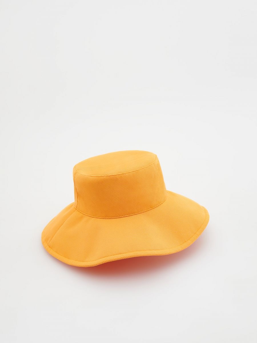 Hat with a large brim - orange - RESERVED - 2