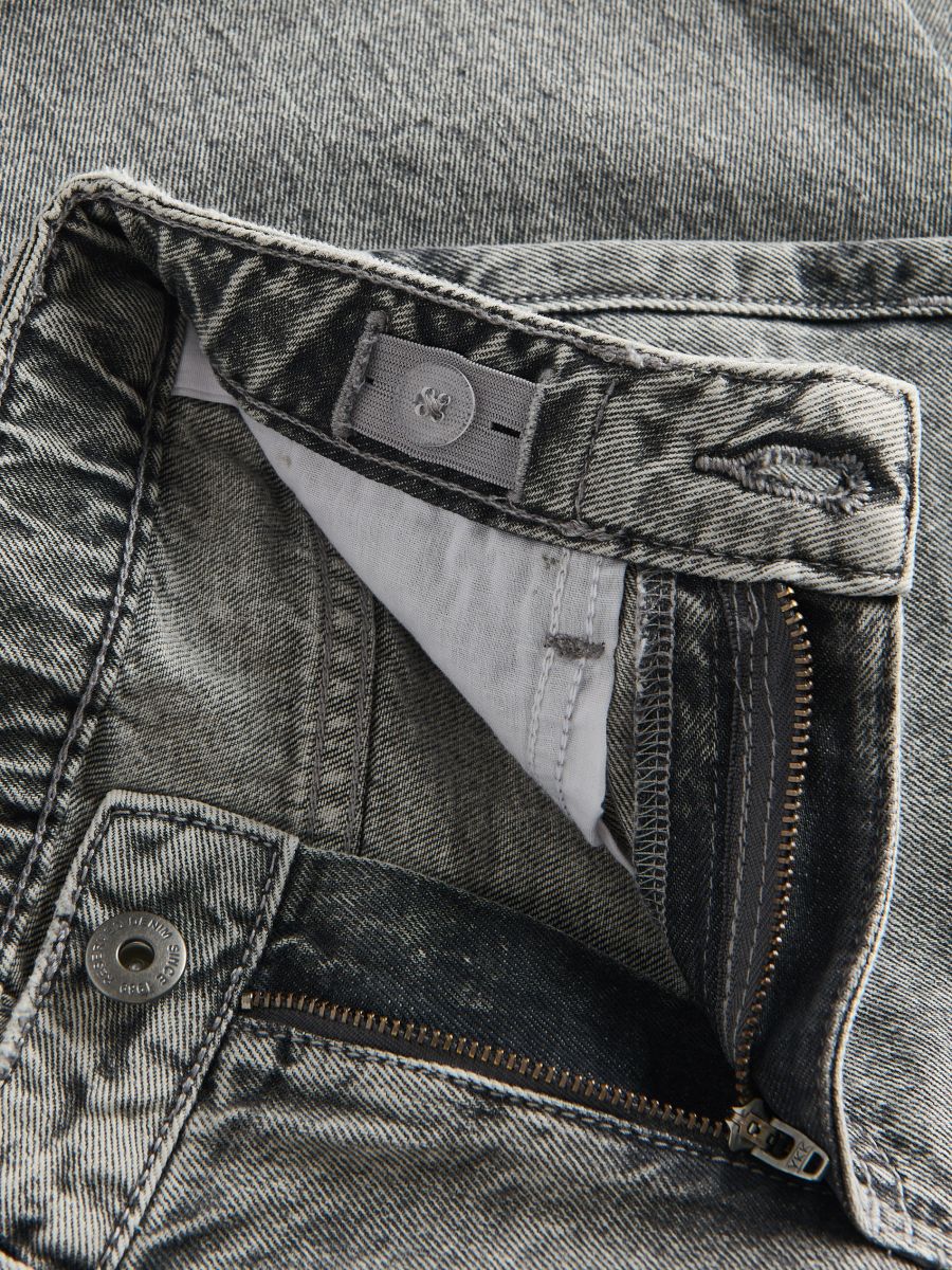 Super wide leg jeans with detailing - light grey - RESERVED - 8