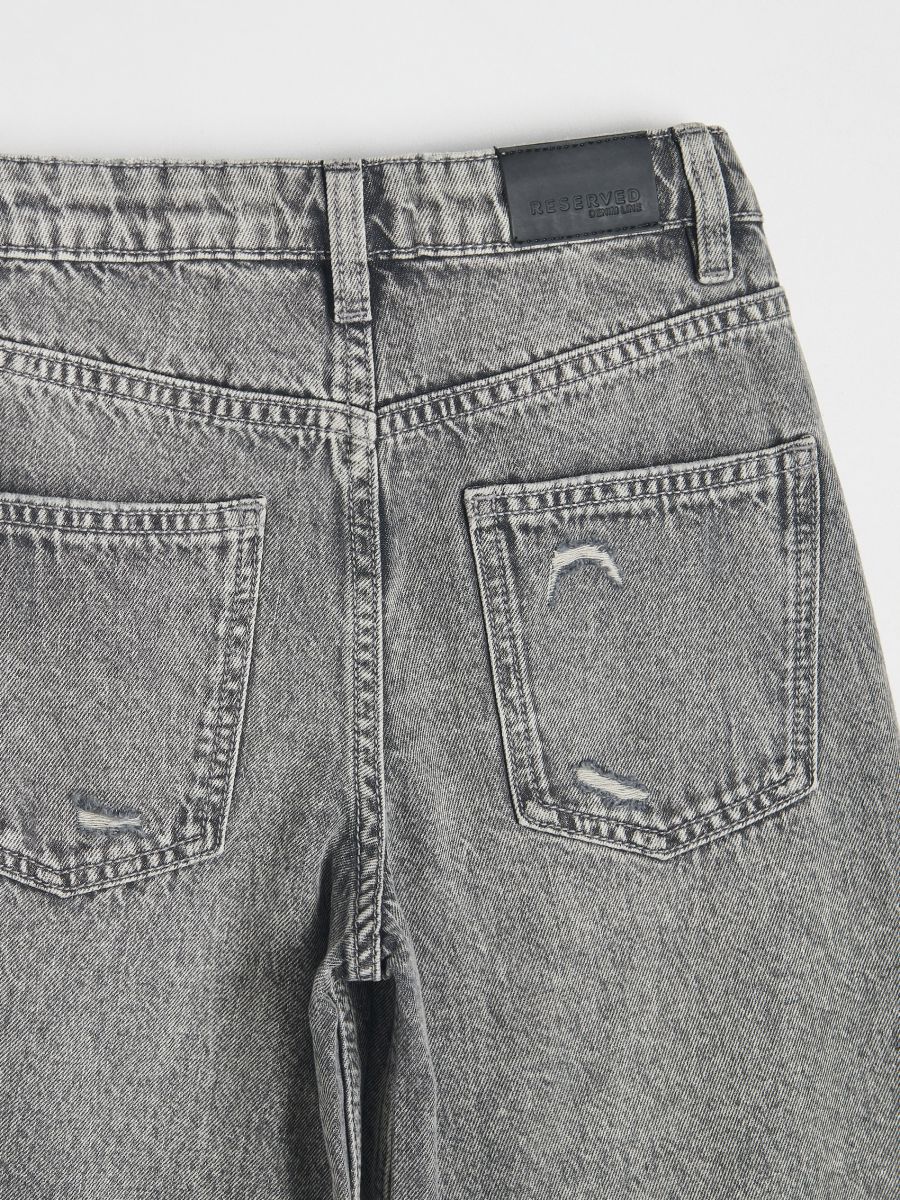 Super wide leg jeans with detailing - light grey - RESERVED - 9