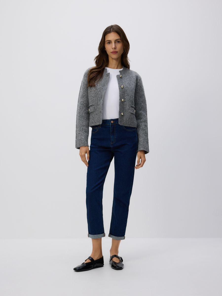 Boyfriend slim jeans - steel blue - RESERVED