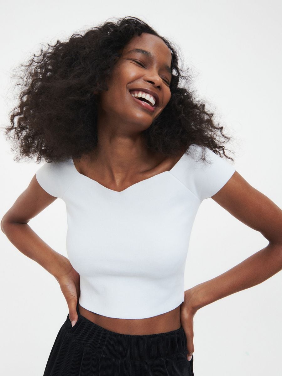 Jersey crop top - cream - RESERVED - 2
