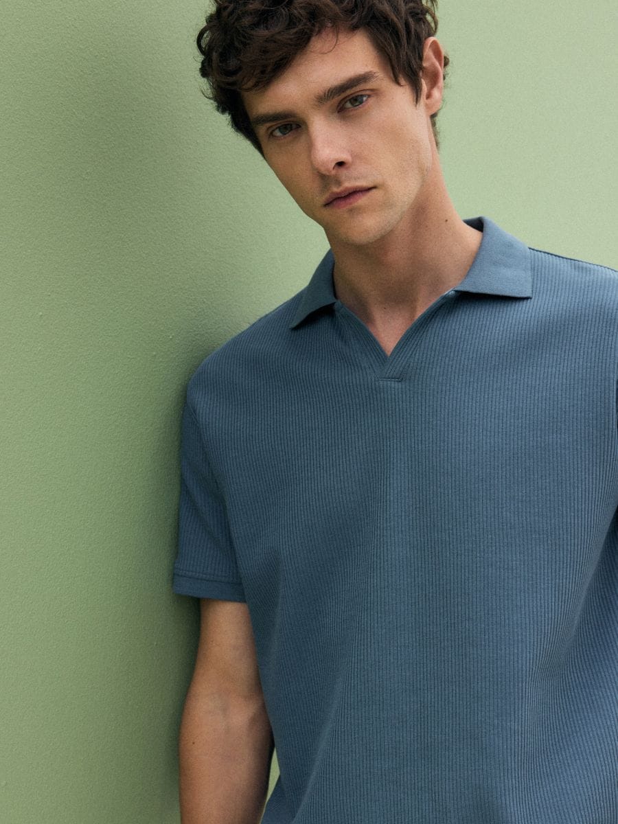 Koszulka polo comfort fit - granatowy - RESERVED