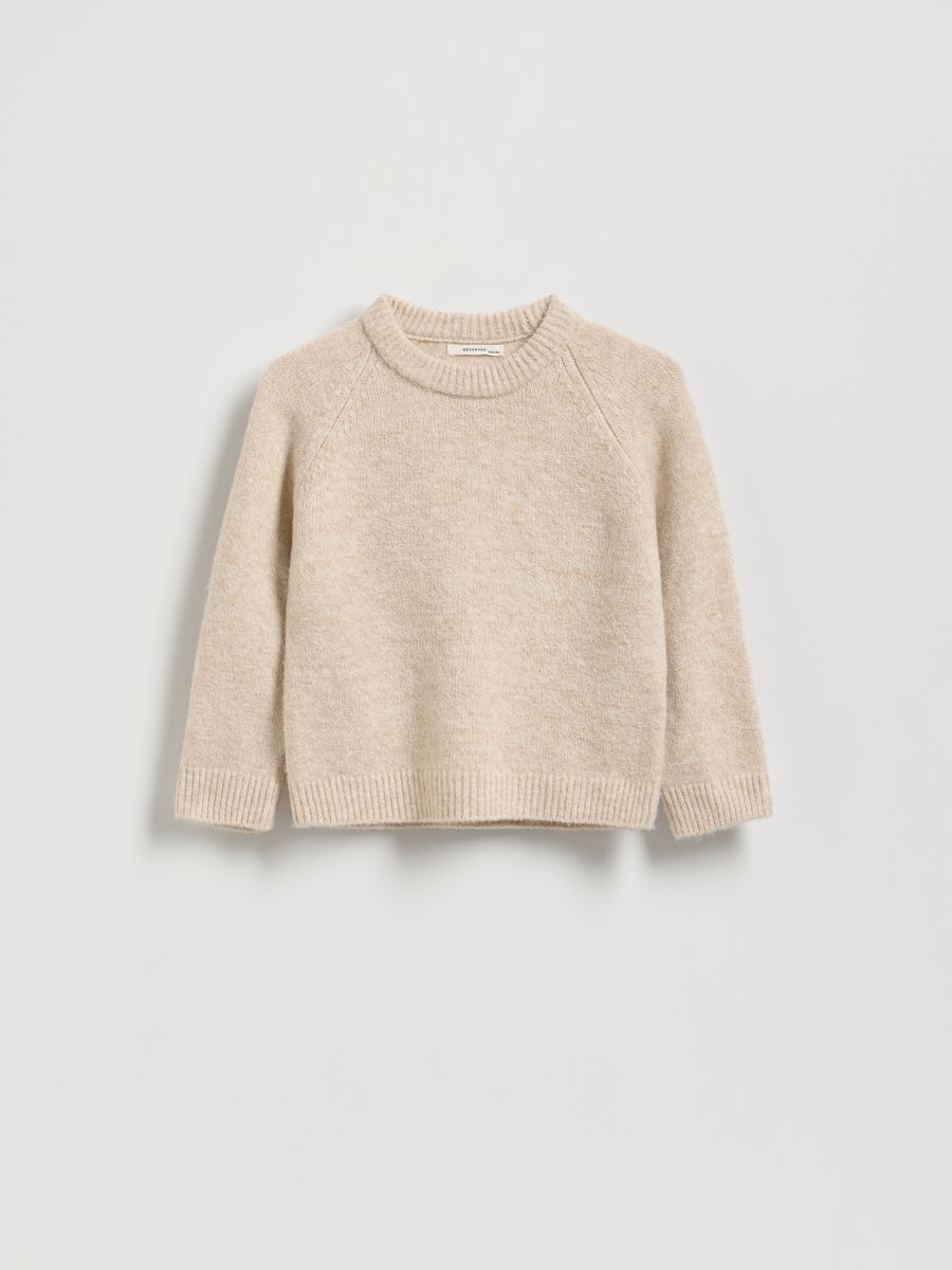 Gładki sweter - beżowy - RESERVED