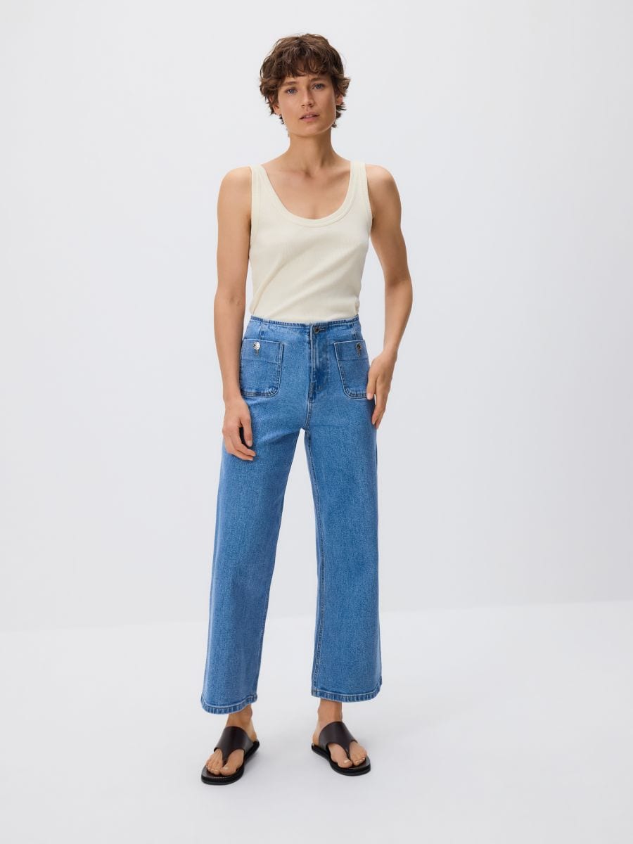 Jeansy culotte - niebieski - RESERVED