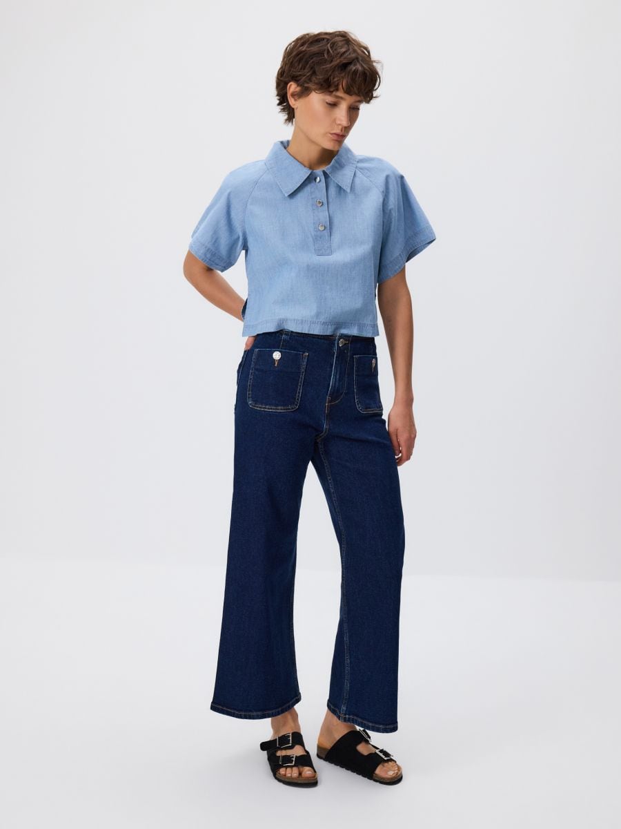 Culotte jeans - navy - RESERVED