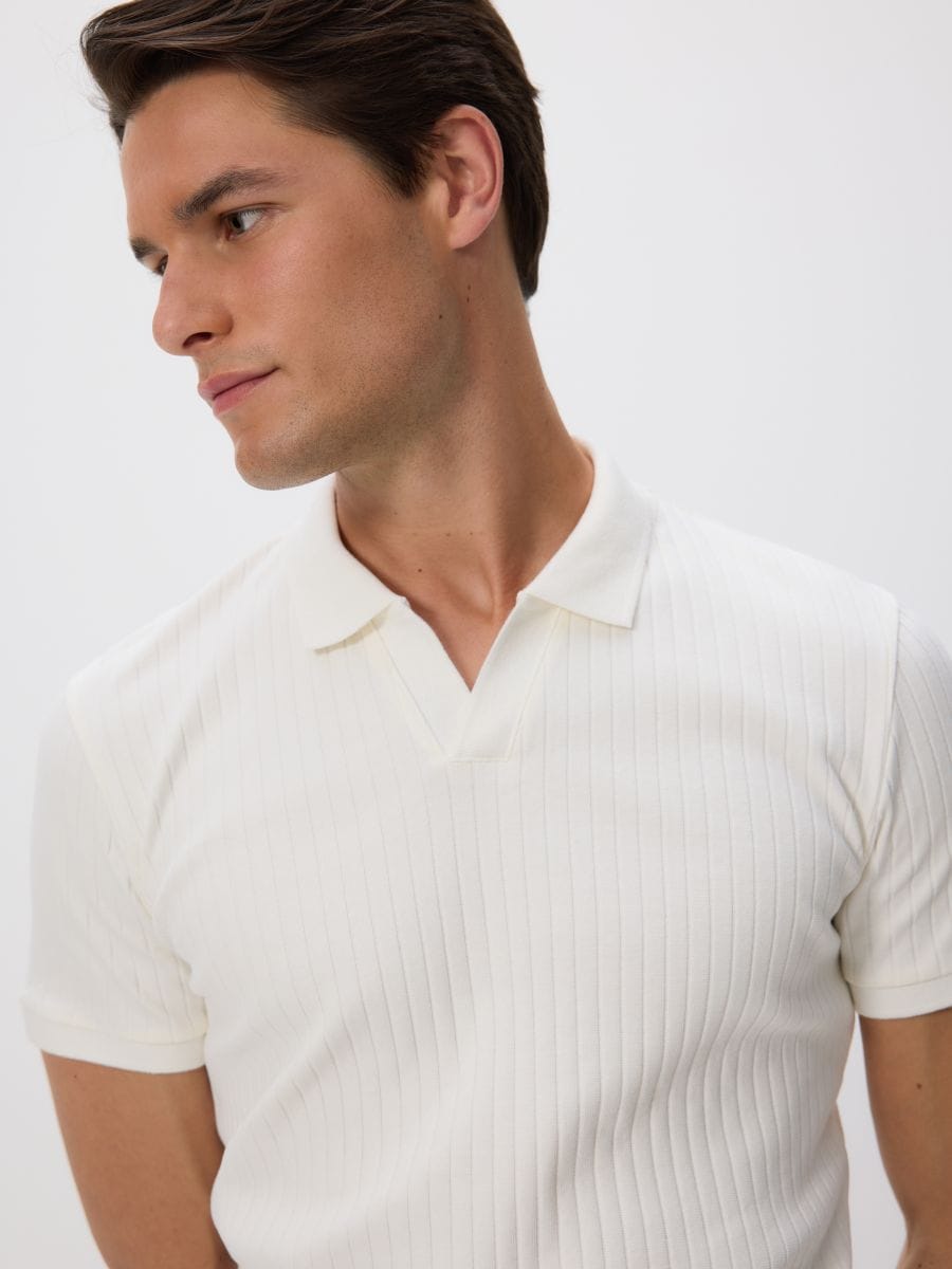 Slim fit poloshirt - CRÈME - RESERVED