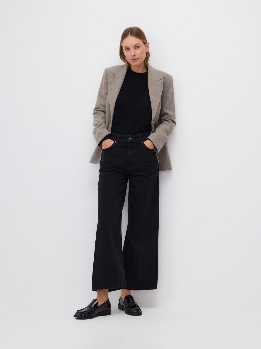 Culottejeans - svart - RESERVED