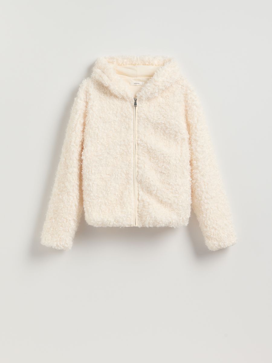 Teddy fleece imitation sweatshirt - cream - RESERVED