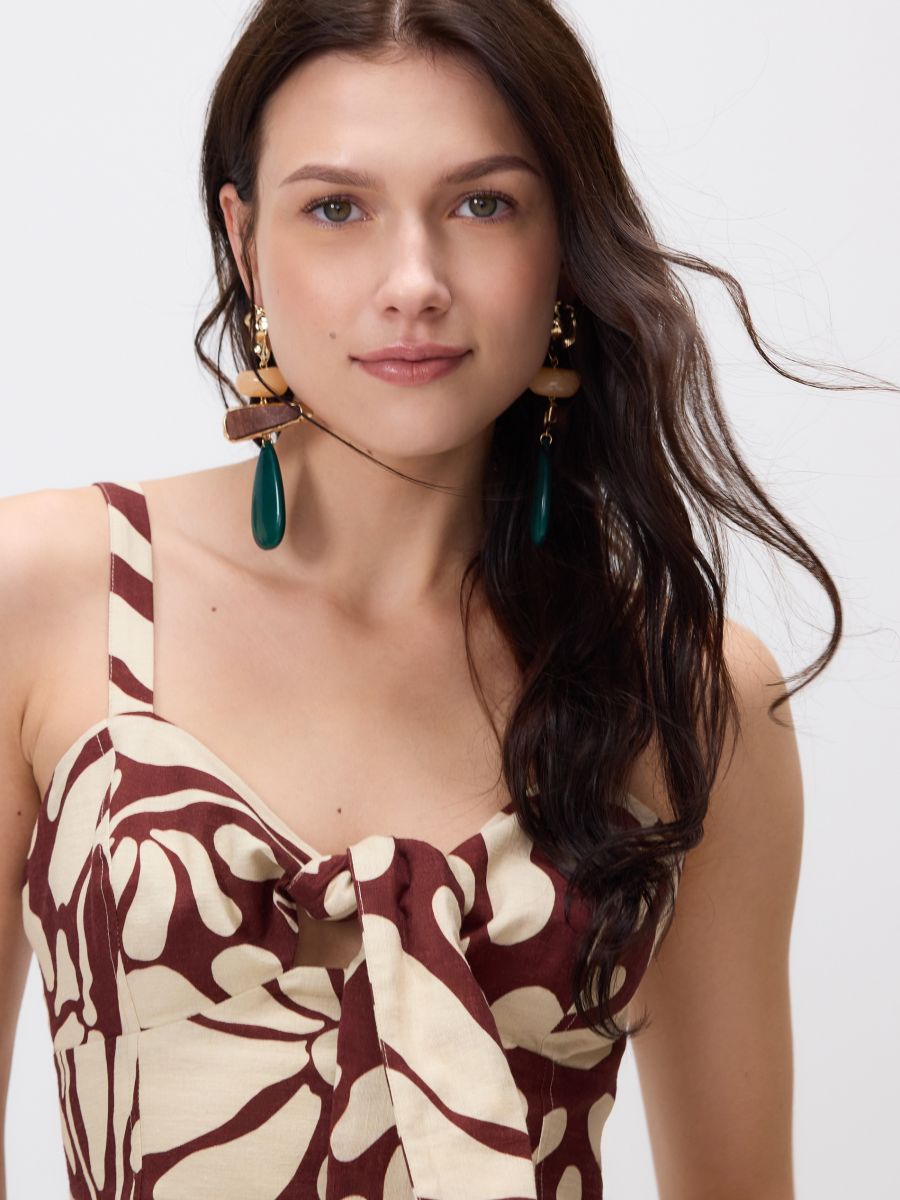 Linen blend top - maroon - RESERVED - 3