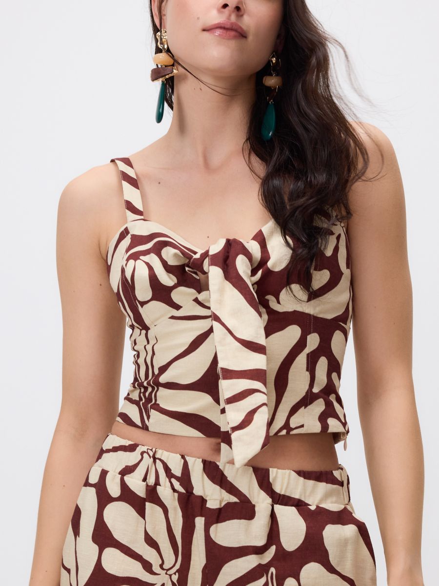 Linen blend top - maroon - RESERVED - 2