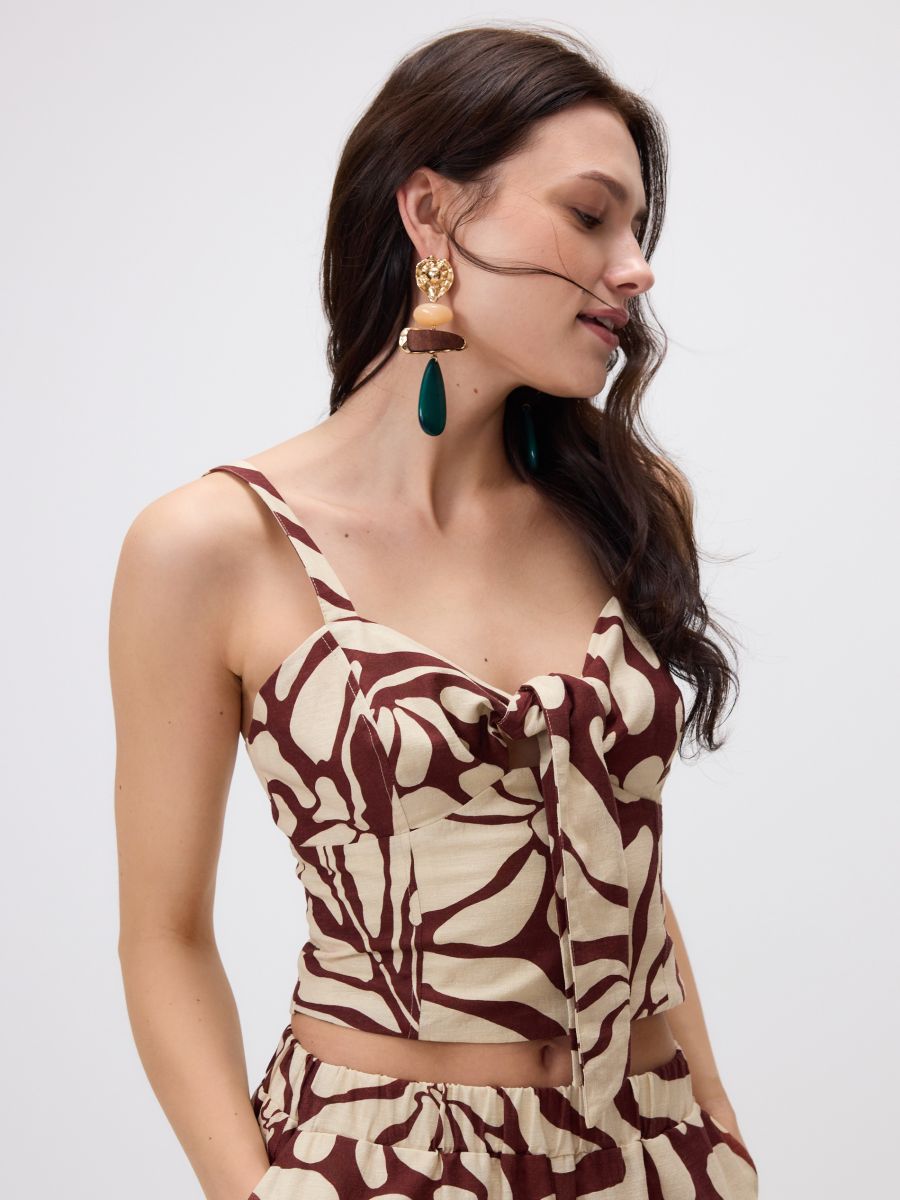 Linen blend top - maroon - RESERVED - 4