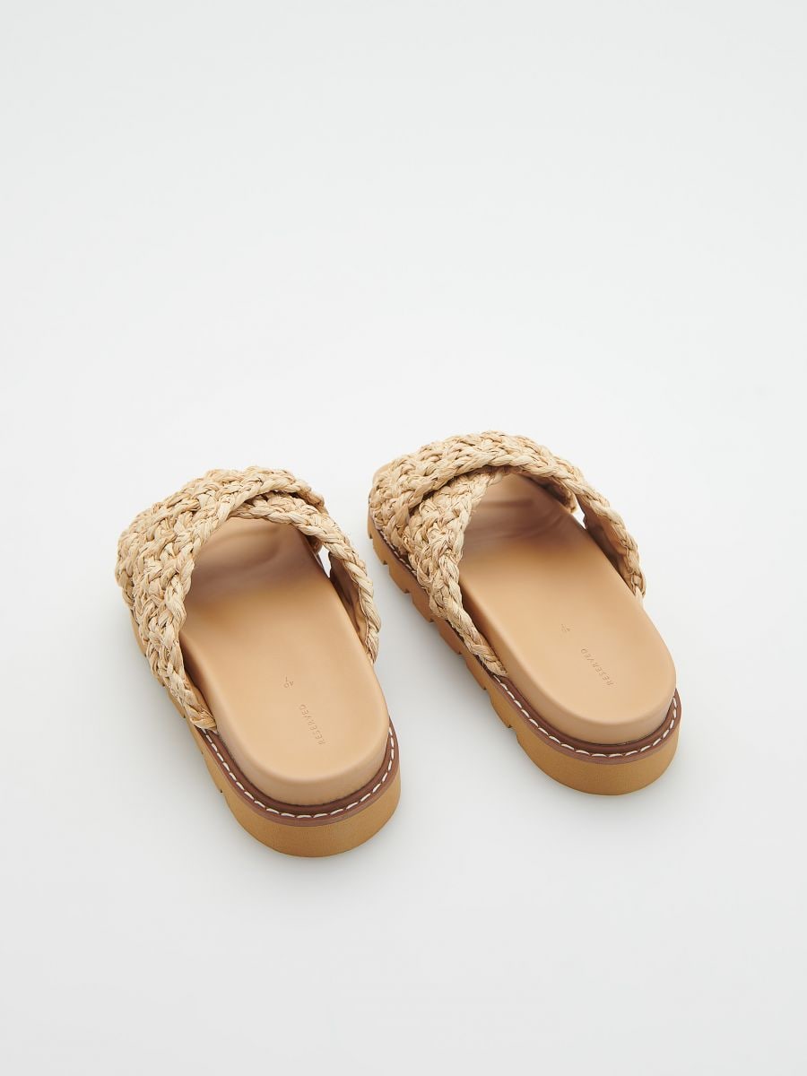 Sliders with jute straps - beige - RESERVED - 4