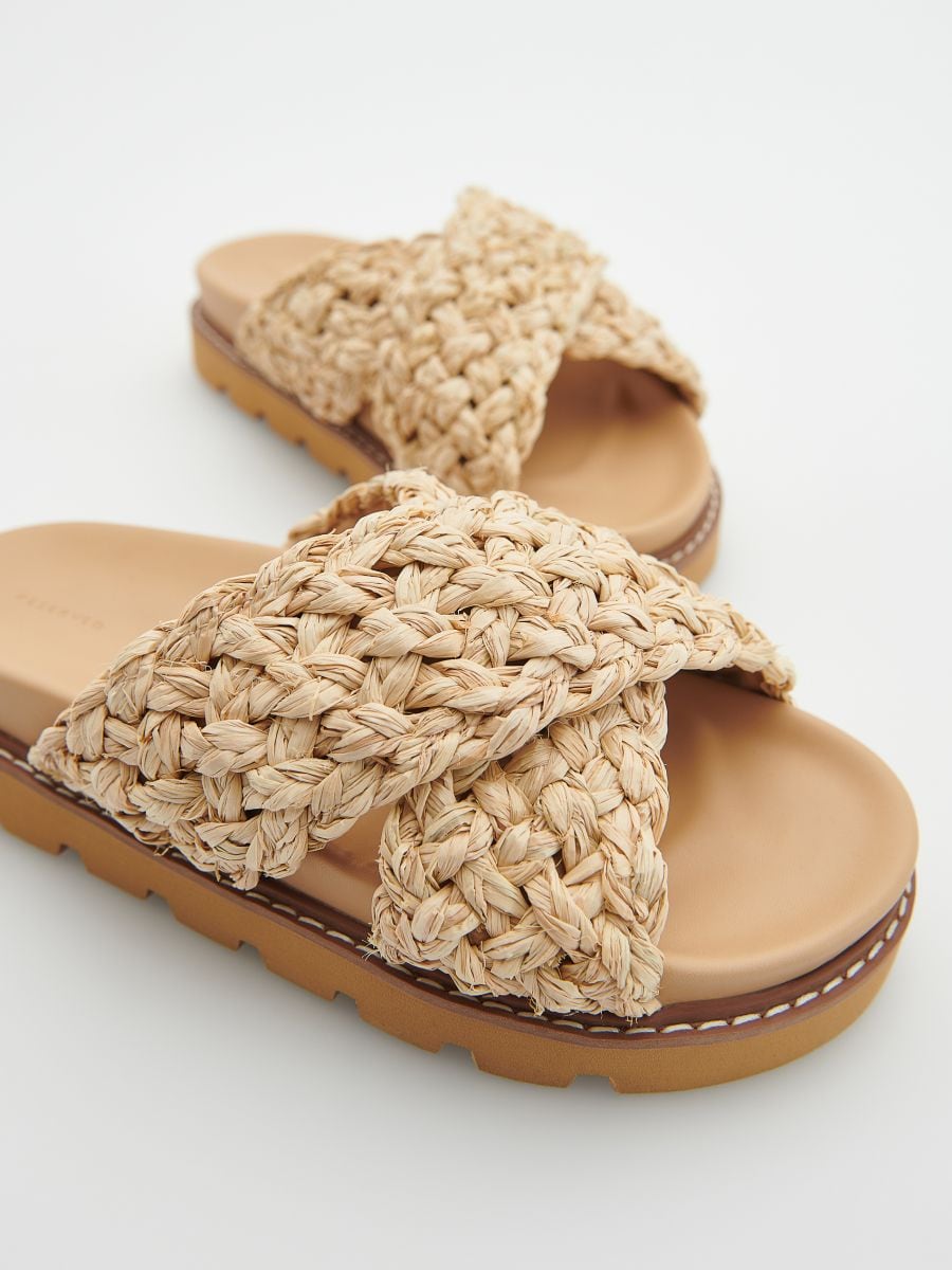Sliders with jute straps - beige - RESERVED - 5