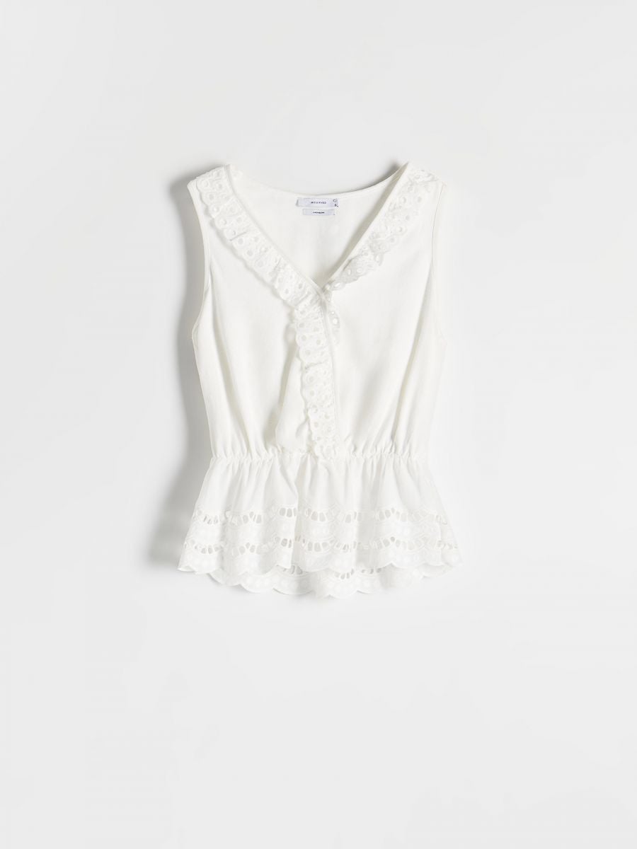 Ruffle hem blouse - cream - RESERVED - 3