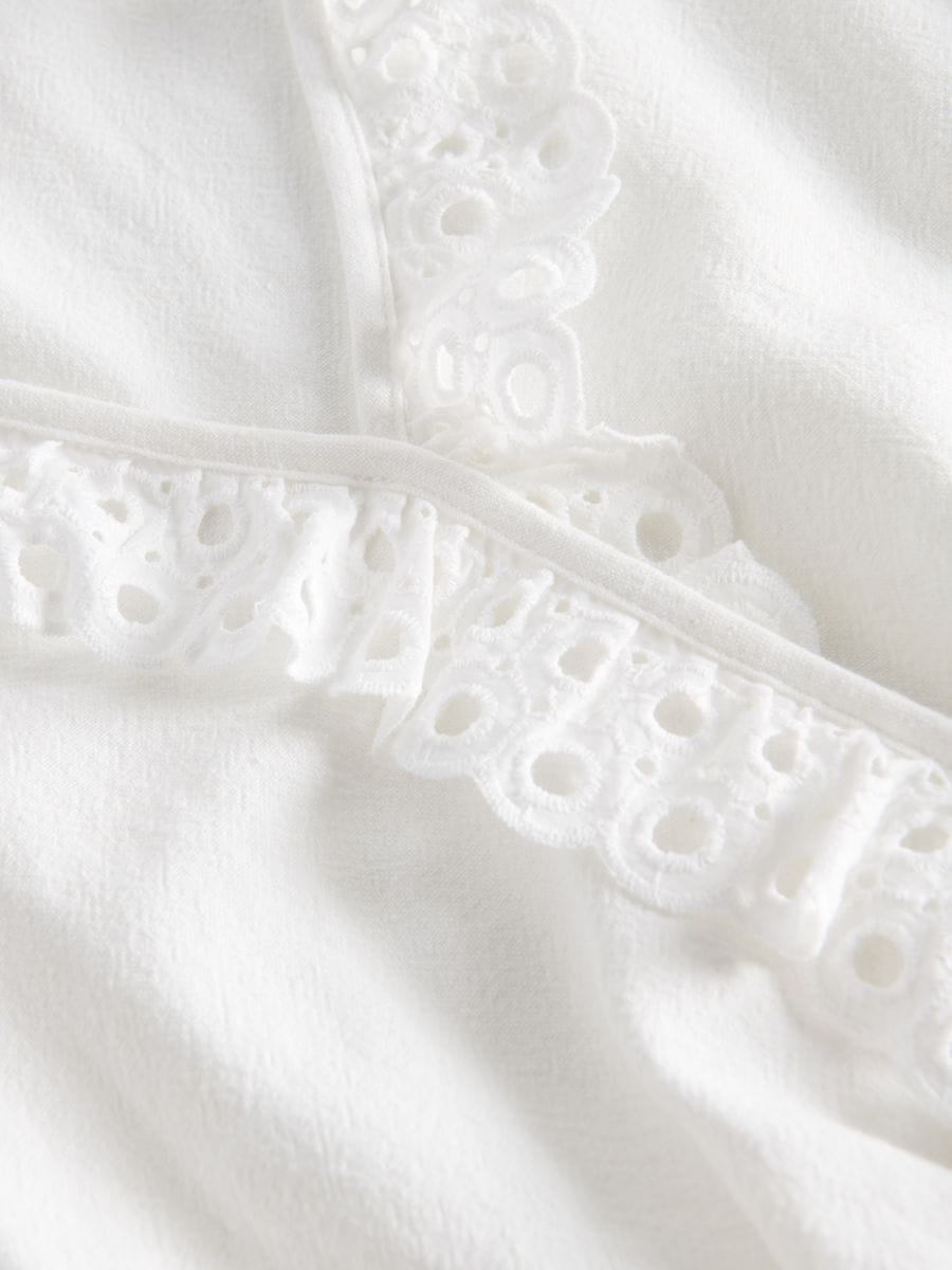 Ruffle hem blouse - cream - RESERVED - 4