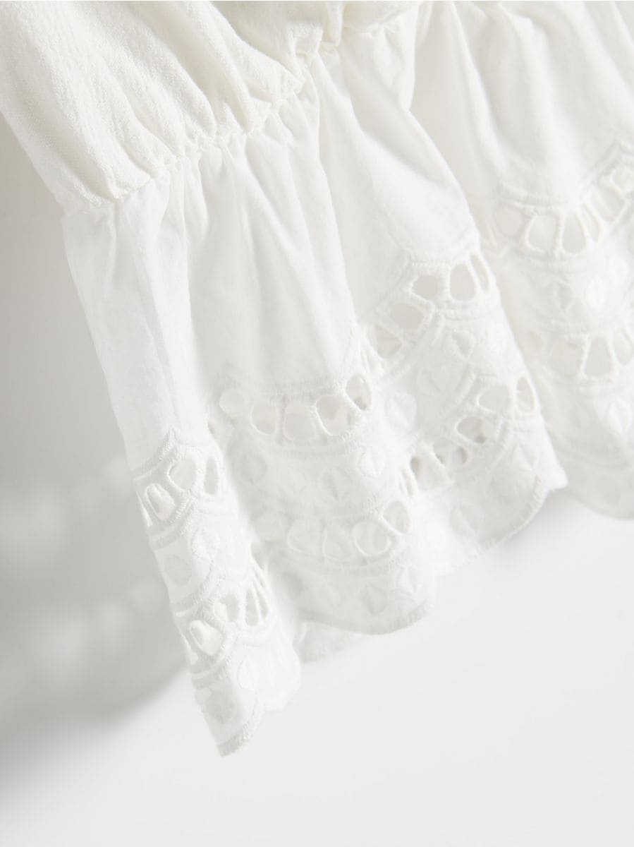 Ruffle hem blouse - cream - RESERVED - 5