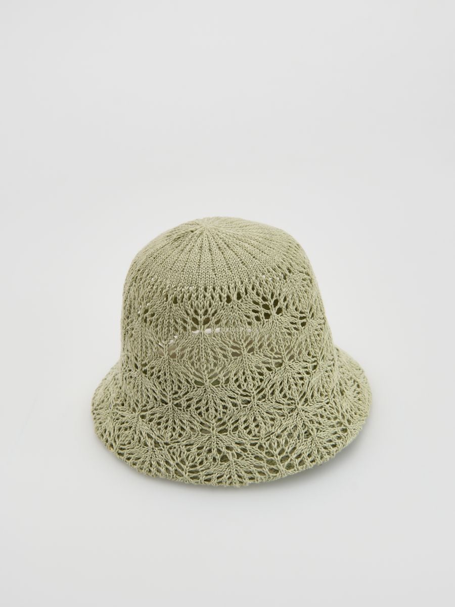 Openwork bucket hat - pale green - RESERVED - 2
