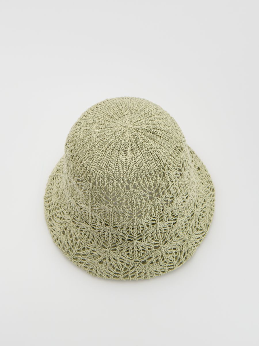 Openwork bucket hat - pale green - RESERVED - 2