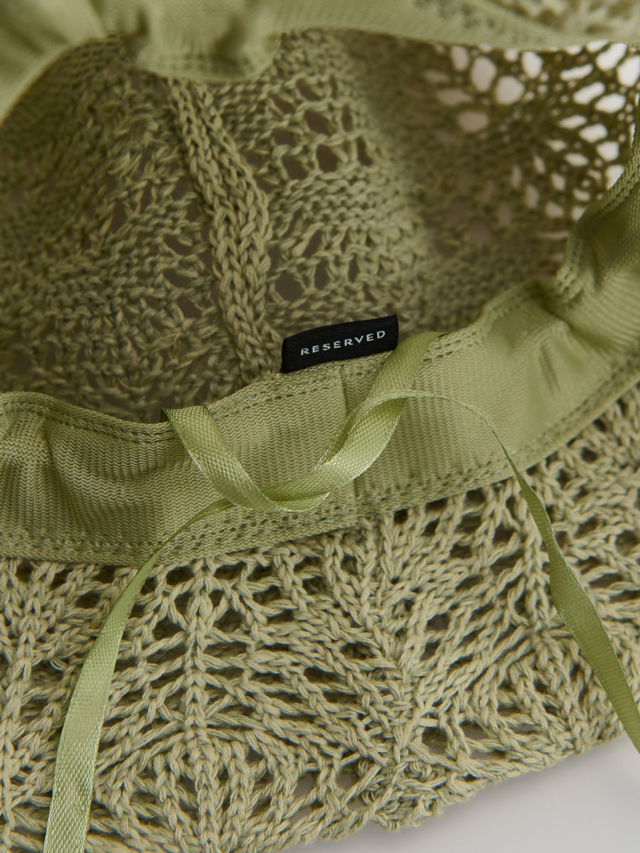 Openwork bucket hat - pale green - RESERVED - 3