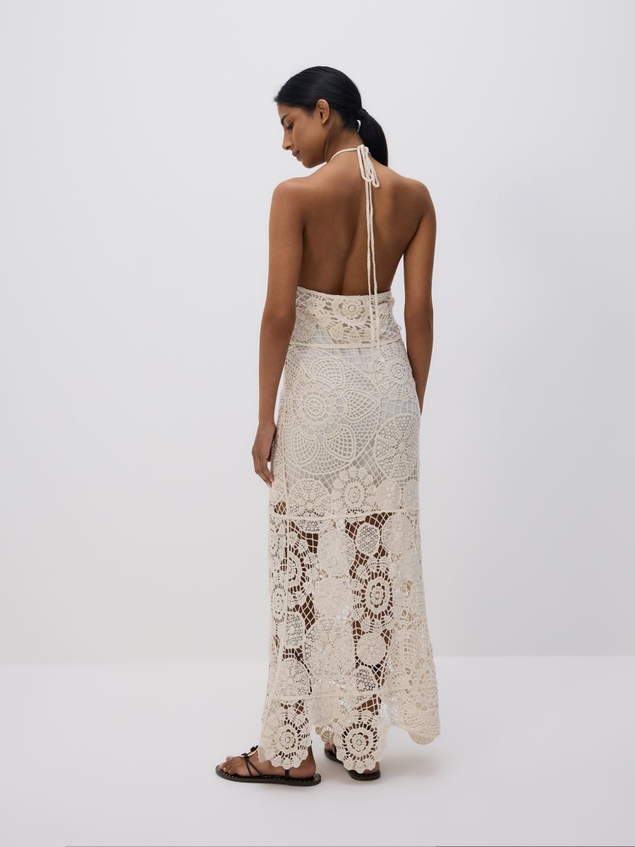 Robe maxi ajourée - crème - RESERVED - 3