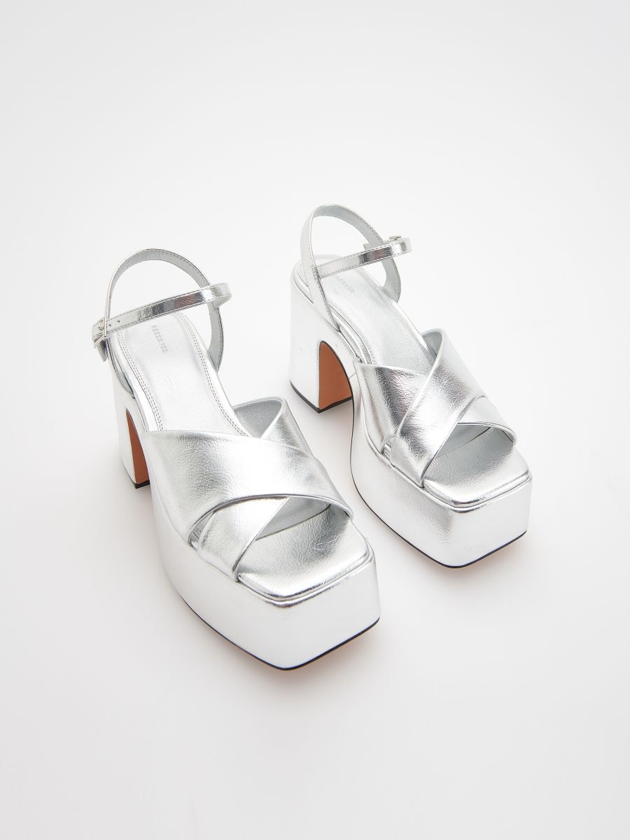 Wedge sandals - silver - RESERVED - 3