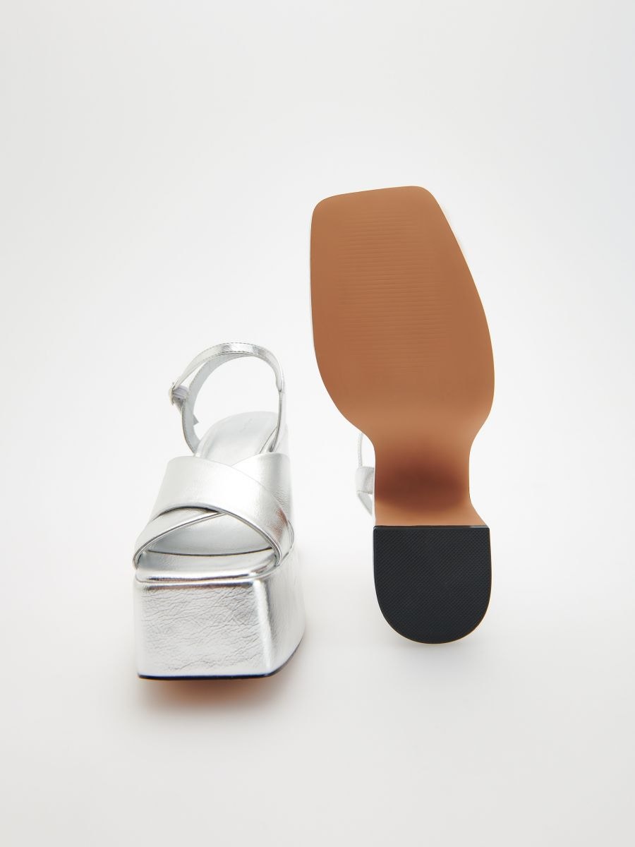 Wedge sandals - silver - RESERVED - 6