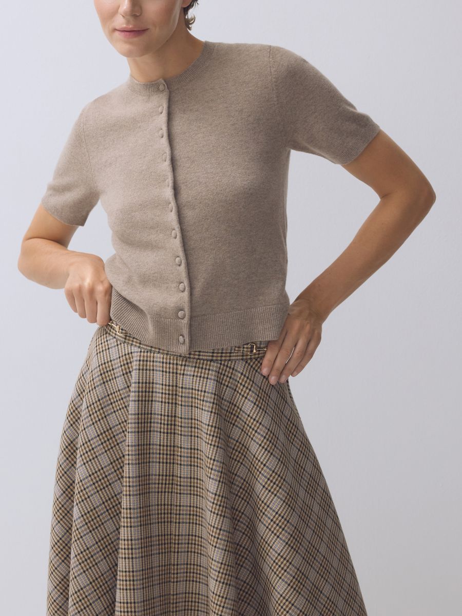 Wool cardigan - coffee - RESERVED