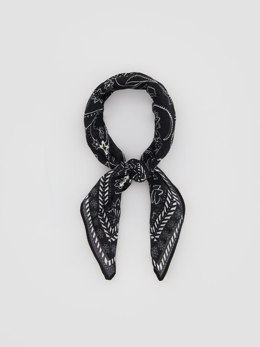 Cotton scarf - black - RESERVED