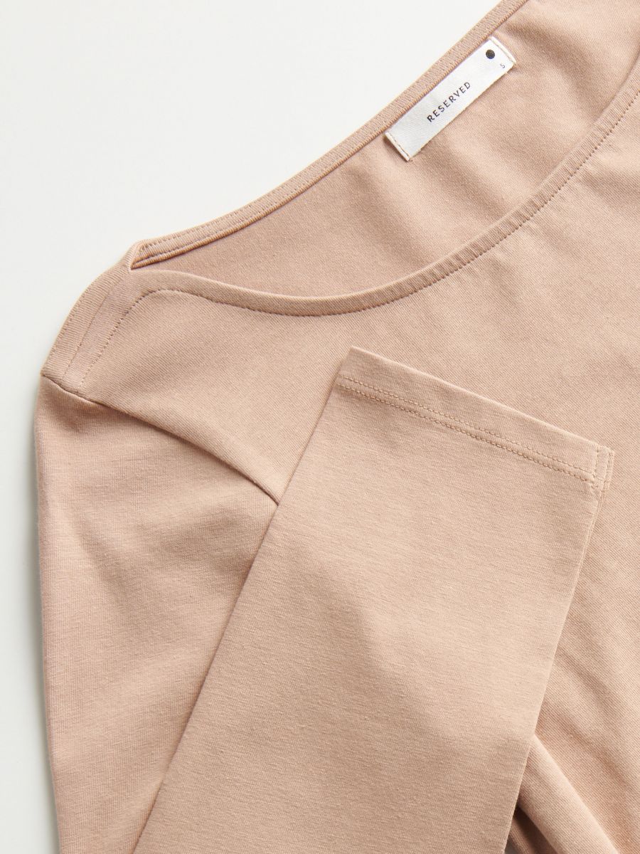 Bomuldsbluse - beige - RESERVED - 4