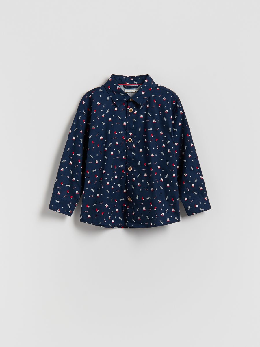 Božićna košulja - mornarsko plava - RESERVED