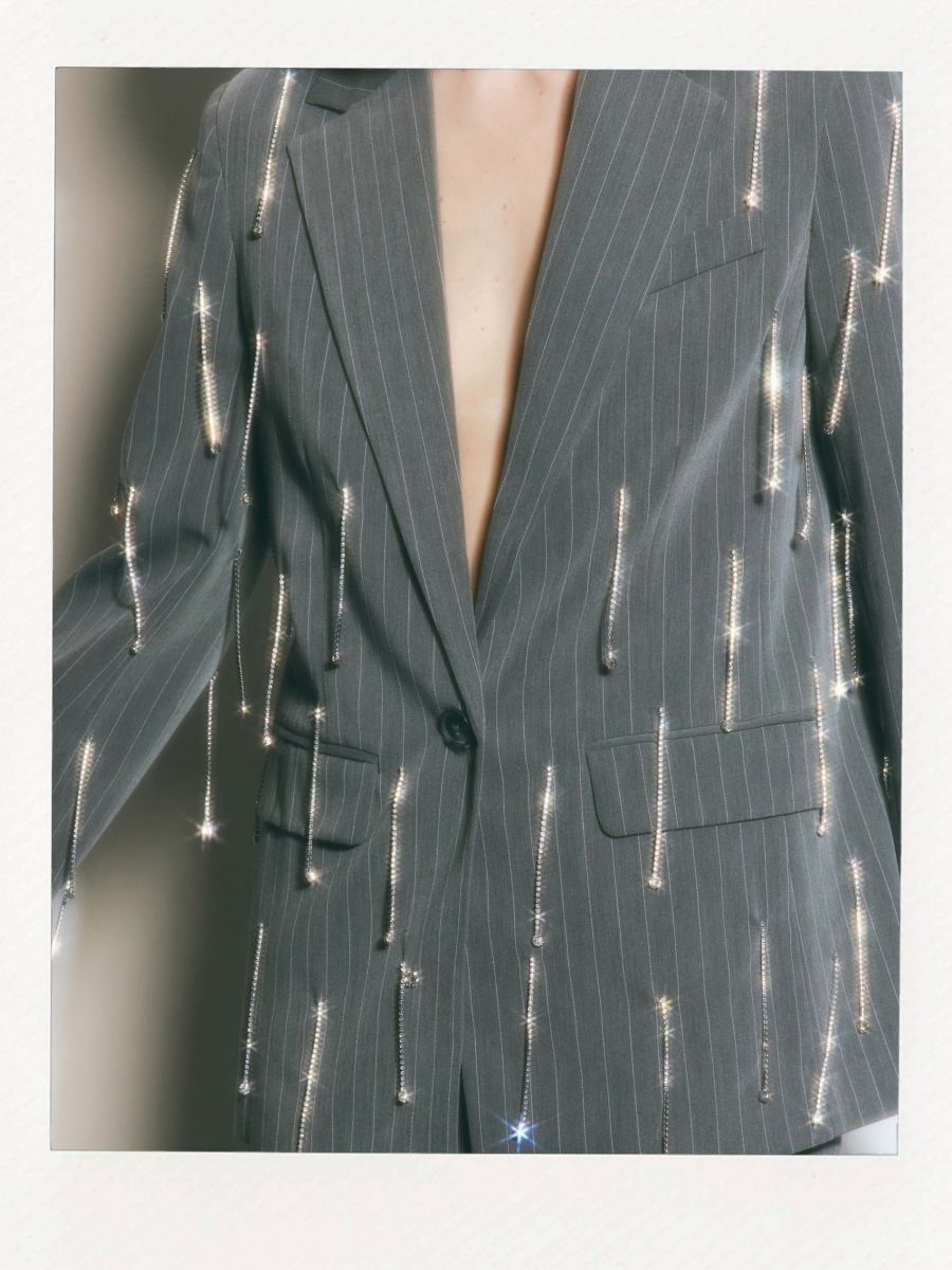 Blazer with decorative appliqué - light grey - RESERVED