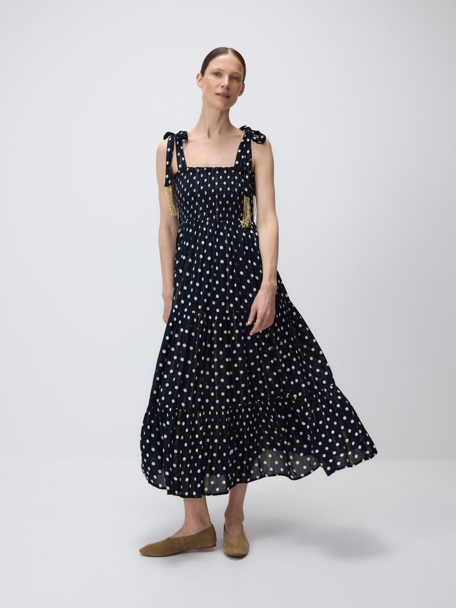 Abito maxi con filo metallico - multicolore - RESERVED - 3