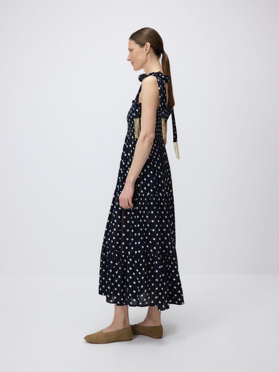 Abito maxi con filo metallico - multicolore - RESERVED - 4