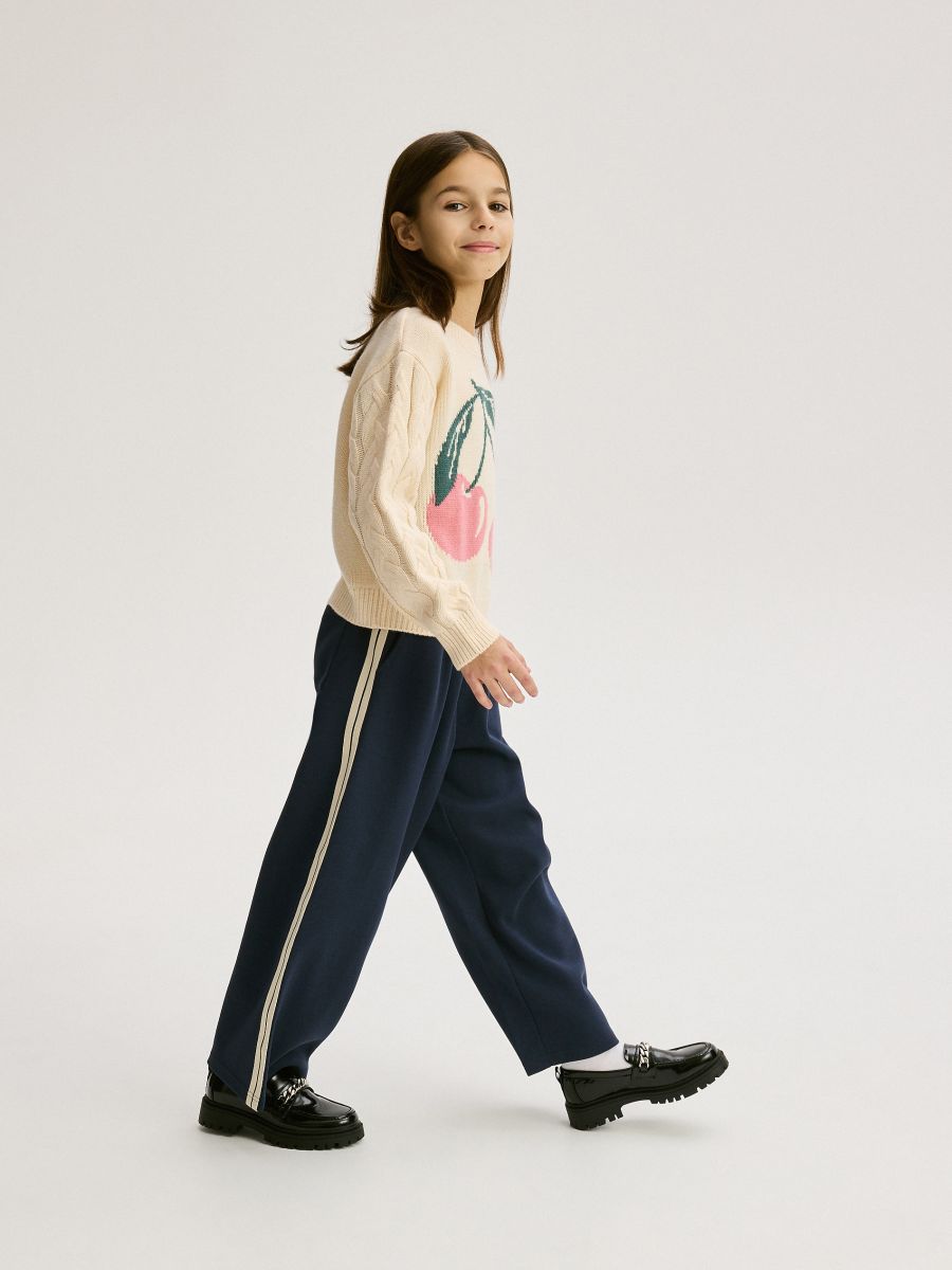 GIRLS` TROUSERS - mornarsko plava - RESERVED