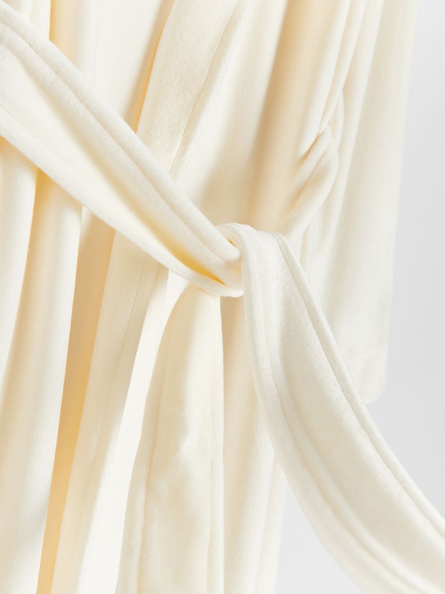 Soft dressing gown - cream - RESERVED - 4