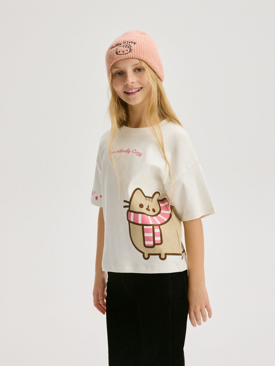 GIRLS` T-SHIRT - CRÈME - RESERVED