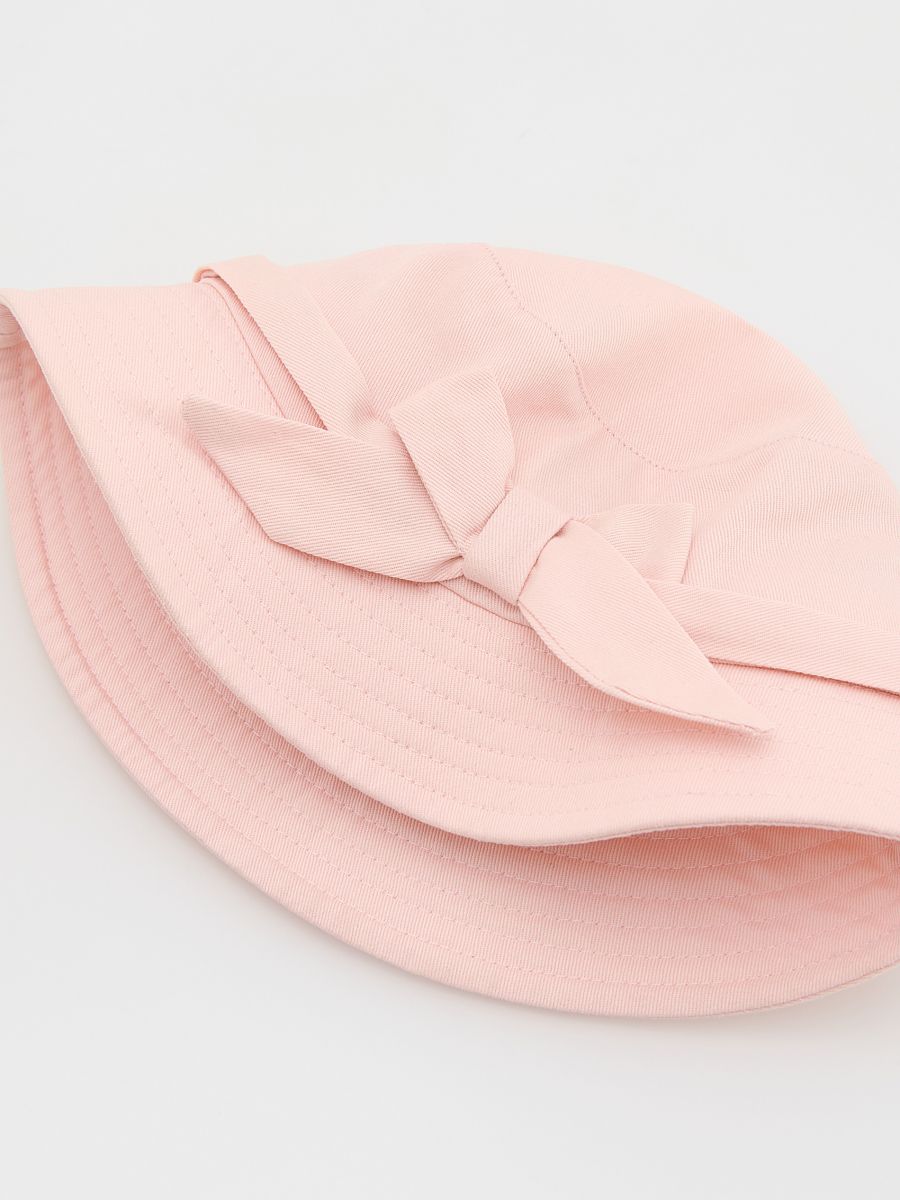 Bob en coton orné d'un nœud - rose pastel - RESERVED - 2