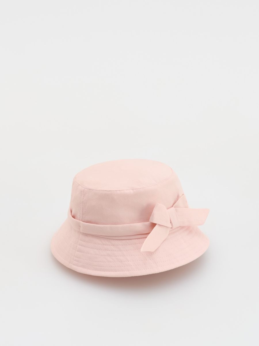 Bob en coton orné d'un nœud - rose pastel - RESERVED - 3