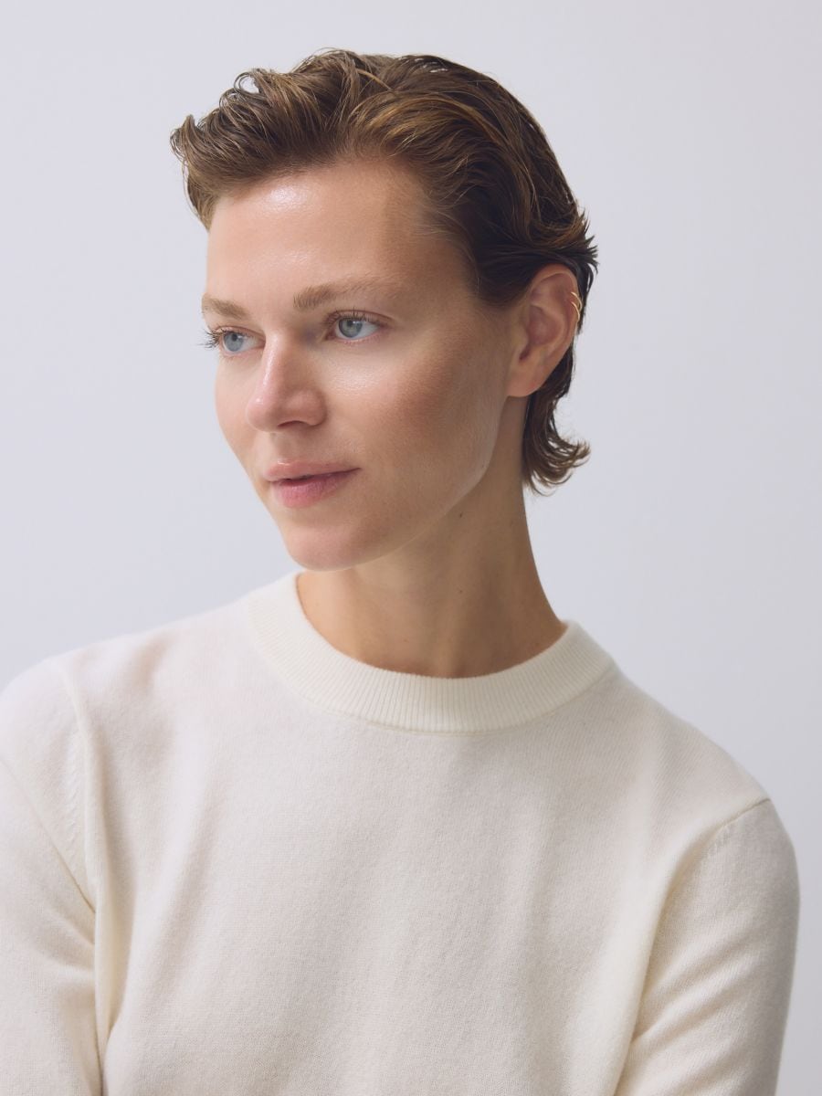 Merino wool jumper - cream - RESERVED