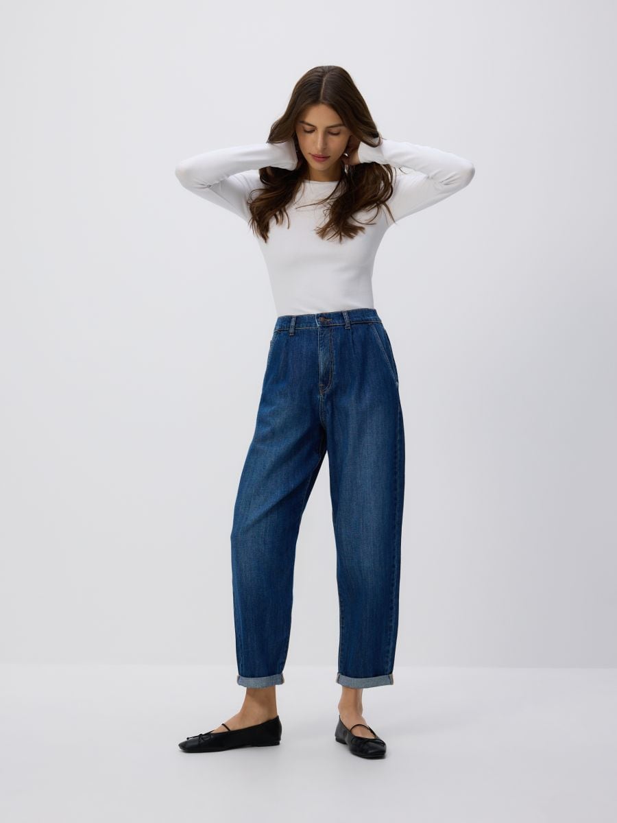 Barrel leg jeans - navy - RESERVED