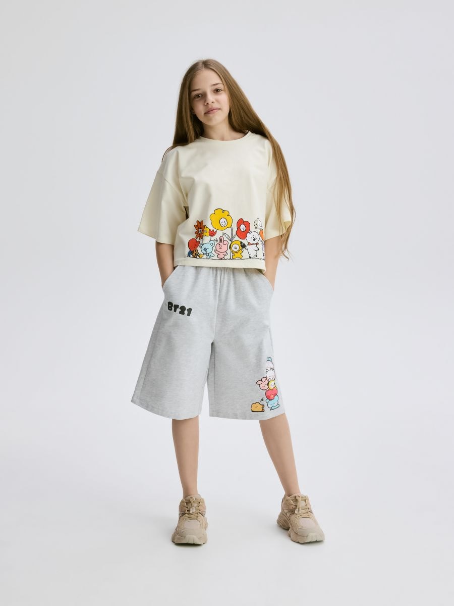 BT21 print shorts - light grey - RESERVED - 2
