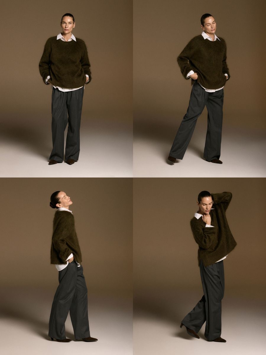 Maglione misto mohair - verde oliva - RESERVED