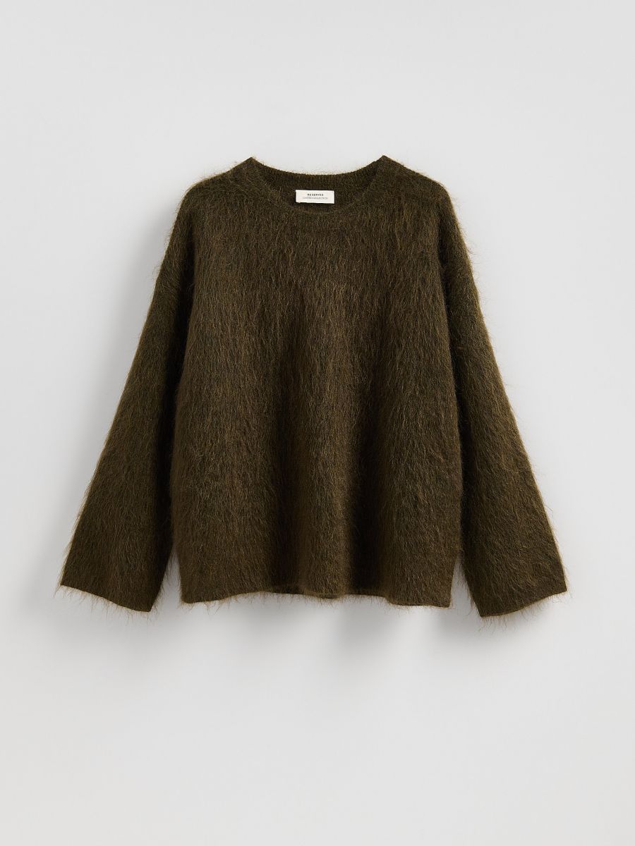 Mohair blend jumper - olive - RESERVED