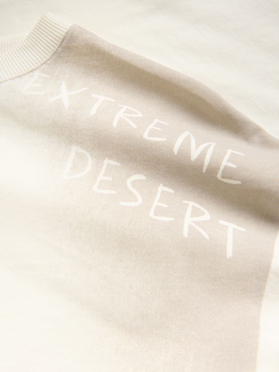 Cotton T-shirt with print - cream - RESERVED - 2