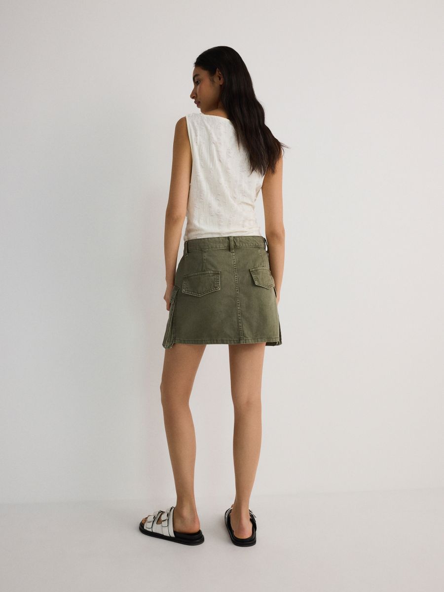 Skirt with cargo pockets - green - RESERVED - 3
