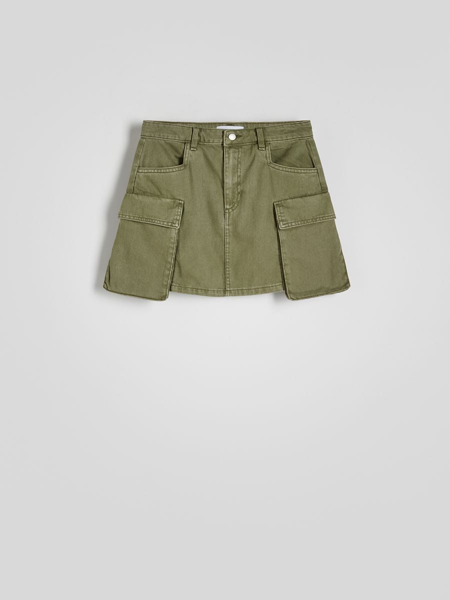 Skirt with cargo pockets - green - RESERVED - 4