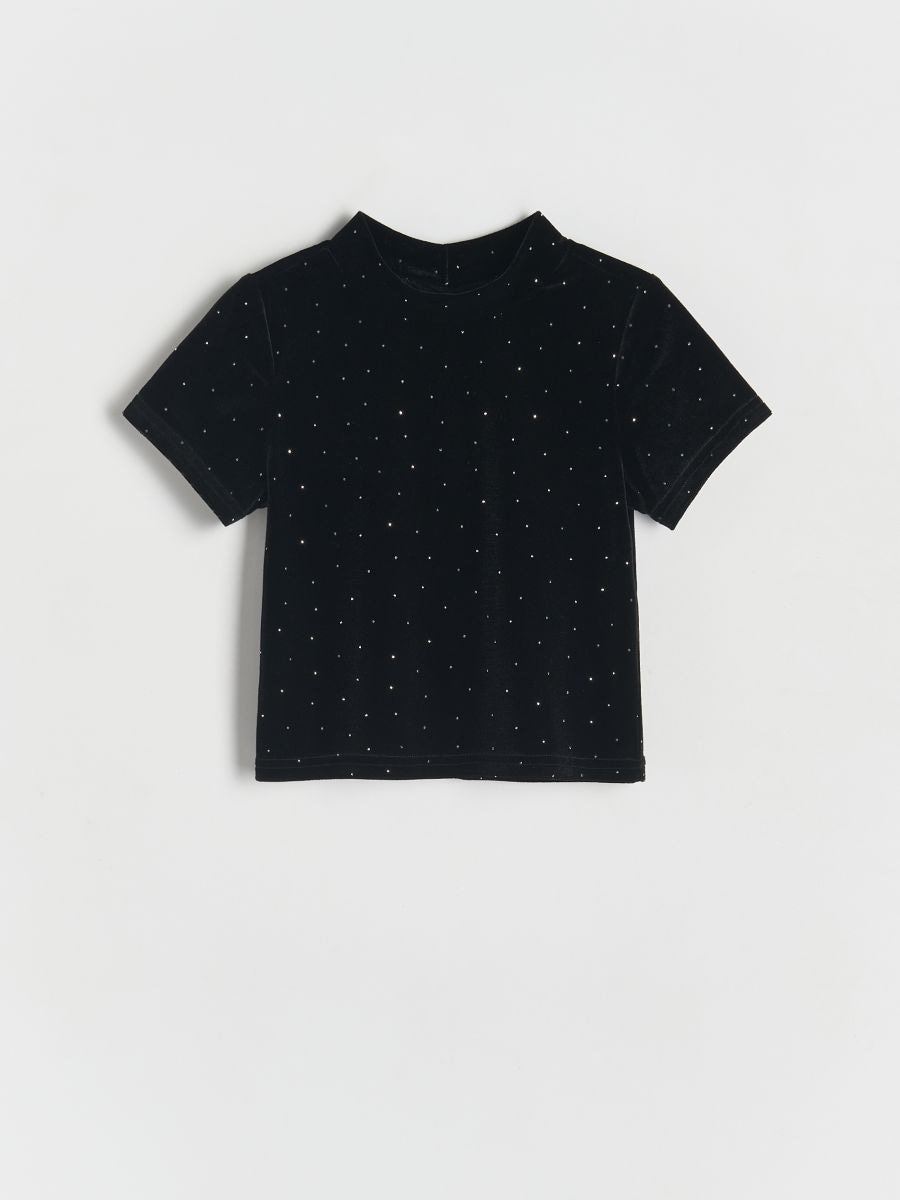 Blouse with rhinestones - black - RESERVED - 3