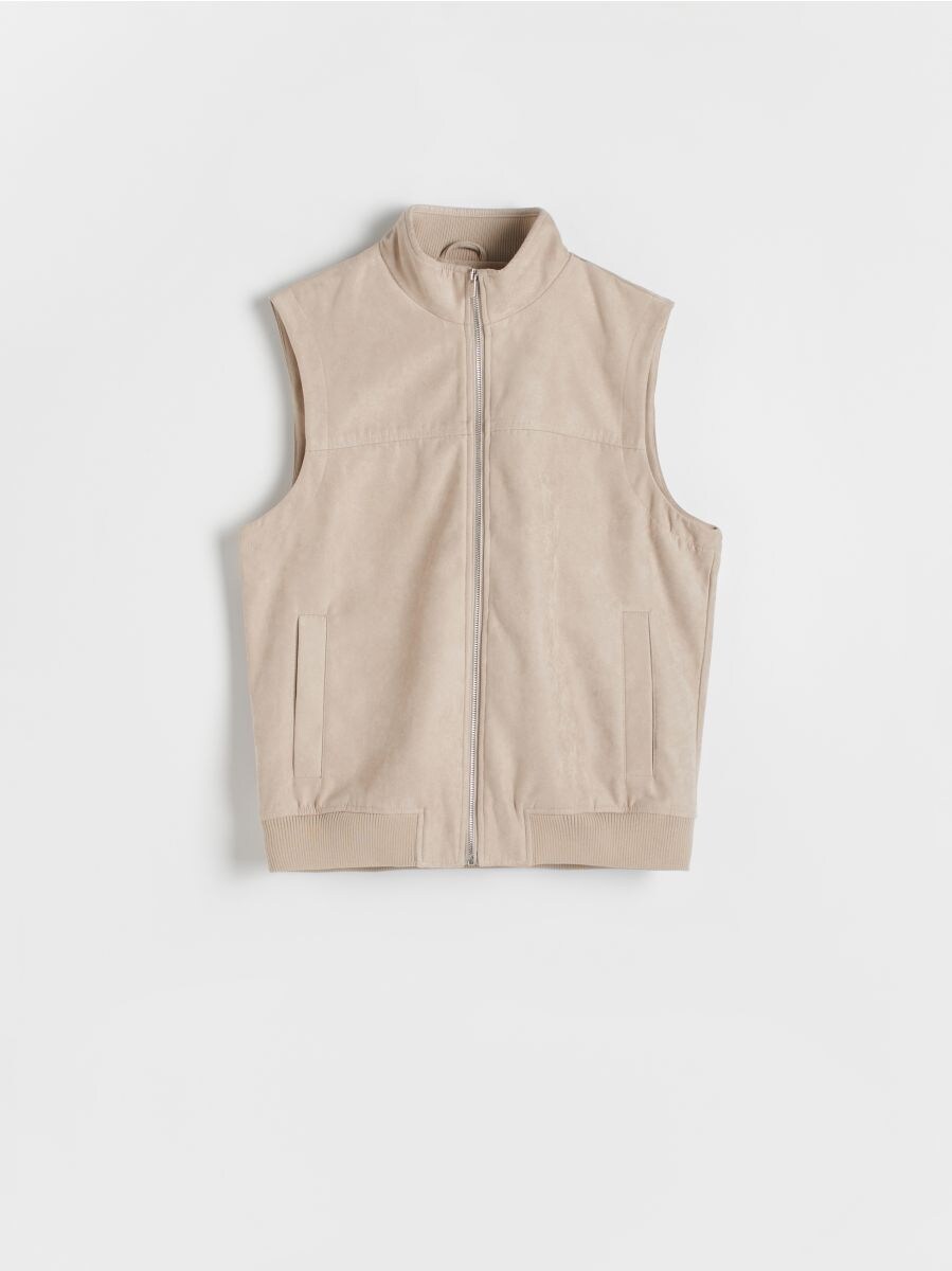 Vest with stand up collar - cream - RESERVED - 6