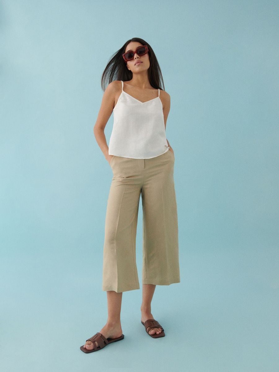 Linen blend top - white - RESERVED - 2